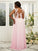 A-Line/Princess Chiffon Applique Scoop Sleeveless Floor-Length Bridesmaid Dresses CICIP0004918