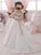 Ball Gown Off-the-Shoulder Short Sleeves Sash/Ribbon/Belt Tulle Flower Girl Dresses CICIP0007570
