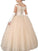 Ball Gown Off-the-Shoulder Sleeveless Applique Floor-Length Tulle Flower Girl Dresses CICIP0007569