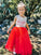 A-Line/Princess Tulle Lace Scoop Sleeveless Tea-Length Flower Girl Dresses CICIP0007489
