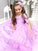 Ball Gown Tulle Lace Off-the-Shoulder 1/2 Sleeves Sweep/Brush Train Flower Girl Dresses CICIP0007476