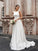 A-Line/Princess Satin Sleeveless Scoop Ruffles Sweep/Brush Train Wedding Dresses CICIP0006672