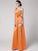 Sheath/Column One-Shoulder Sleeveless Pleats Hand-Made Flower Long Elastic Woven Satin Bridesmaid Dresses CICIP0005514