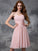 A-line/Princess Sweetheart Sleeveless Ruched Short Chiffon Bridesmaid Dresses CICIP0005627