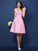A-Line/Princess Strapless Sleeveless Short Satin Bridesmaid Dresses CICIP0005623