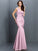 Trumpet/Mermaid V-neck Hand-Made Flower Sleeveless Long Taffeta Bridesmaid Dresses CICIP0005170