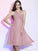 A-Line/Princess Halter Sleeveless Pleats Short Chiffon Bridesmaid Dresses CICIP0005098