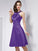 A-Line/Princess Scoop Sleeveless Pleats Short Elastic Woven Satin Bridesmaid Dresses CICIP0005103