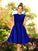 A-Line/Princess High Neck Bowknot Sleeveless Short Satin Bridesmaid Dresses CICIP0005229
