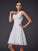 A-Line/Princess V-neck Sleeveless Pleats Short Chiffon Bridesmaid Dresses CICIP0005099