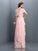 A-Line/Princess Sweetheart Pleats Short Sleeves Long Chiffon Bridesmaid Dresses CICIP0005228