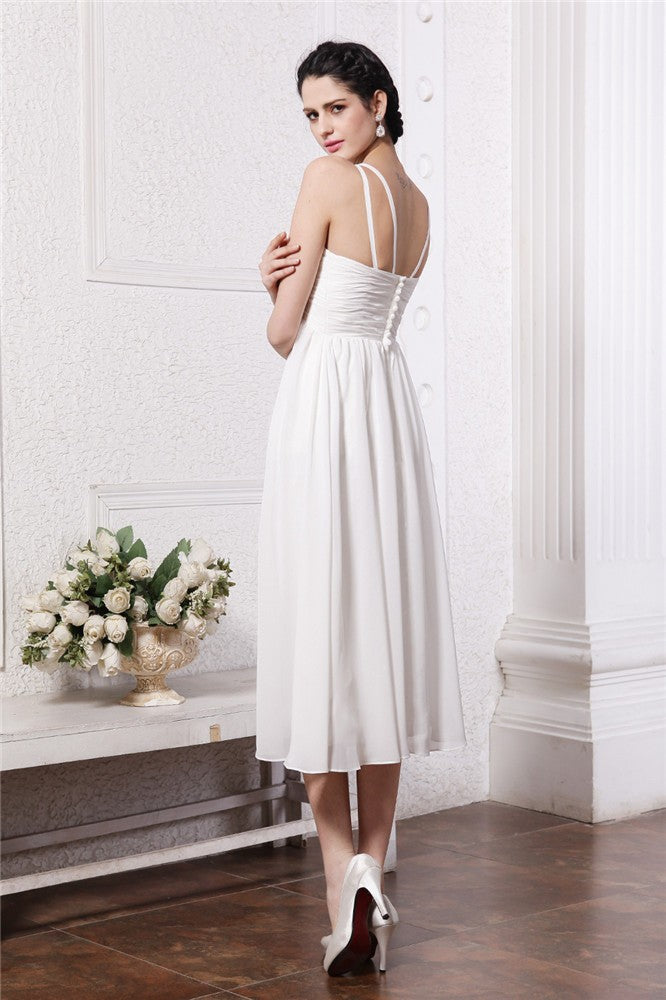 Sheath/Column V-neck Sleeveless Beading Applique Short Chiffon Bridesmaid Dresses CICIP0005535