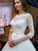 Ball Gown Tulle Scoop 1/2 Sleeves Applique Floor-Length Wedding Dresses CICIP0006702