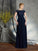 A-Line/Princess Bateau Applique Short Sleeves Long Chiffon Mother of the Bride Dresses CICIP0007264