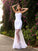 Trumpet/Mermaid Sweetheart Applique Sleeveless Long Tulle Wedding Dresses CICIP0006571