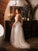 A-Line/Princess Tulle Beading Scoop Long Sleeves Sweep/Brush Train Wedding Dresses CICIP0006985