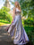 A-Line/Princess Elastic Woven Satin Ruffles V-neck Sleeveless Floor-Length Dresses CICIP0004829