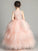 A-Line/Princess Tulle Applique Scoop Sleeveless Floor-Length Flower Girl Dresses CICIP0007507