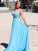 A-Line/Princess Spaghetti Straps Chiffon Applique Sleeveless Floor-Length Dresses CICIP0004699