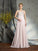 A-Line/Princess Bateau Applique Sleeveless Long Chiffon Mother of the Bride Dresses CICIP0007443