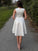 A-Line/Princess Satin Ruffles Jewel Sleeveless Short/Mini Homecoming Dresses CICIP0004641