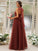 A-Line/Princess Tulle Ruffles Halter Sleeveless Floor-Length Bridesmaid Dresses CICIP0004965