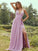 A-Line/Princess Chiffon Ruffles V-neck Sleeveless Floor-Length Bridesmaid Dresses CICIP0004969