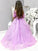 Ball Gown Tulle Lace Off-the-Shoulder 1/2 Sleeves Sweep/Brush Train Flower Girl Dresses CICIP0007476