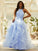 A-Line/Princess Tulle Applique Halter Sleeveless Floor-Length Dresses