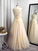 A-Line/Princess Tulle Applique Sleeveless Floor-Length Straps Dresses
