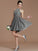 A-Line/Princess Halter Sleeveless Lace Short/Mini Chiffon Bridesmaid Dresses CICIP0005132