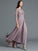 A-Line/Princess 1/2 Sleeves Scoop Asymmetrical Chiffon Mother of the Bride Dresses CICIP0007047