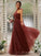 A-Line/Princess Tulle Ruffles Halter Sleeveless Floor-Length Bridesmaid Dresses CICIP0004965