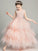 A-Line/Princess Tulle Applique Scoop Sleeveless Floor-Length Flower Girl Dresses CICIP0007507
