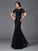 Sheath/Column Jewel Lace Short Sleeves Long Elastic Woven Satin Mother of the Bride Dresses CICIP0007142
