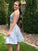 A-Line/Princess Bateau Sleeveless Beading Satin Short/Mini Two Piece Dresses CICIP0004725