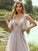 A-Line/Princess Tulle Ruffles V-neck Sleeveless Floor-Length Bridesmaid Dresses CICIP0004945