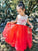 A-Line/Princess Tulle Lace Scoop Sleeveless Tea-Length Flower Girl Dresses CICIP0007489