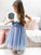 A-Line/Princess Tulle Hand-Made Flower Scoop Sleeveless Tea-Length Flower Girl Dresses CICIP0007470