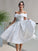 A-Line/Princess Satin Ruffles Off-the-Shoulder Sleeveless Knee-Length Wedding Dresses CICIP0007033