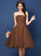 A-Line/Princess Strapless Pleats Sleeveless Short Satin Bridesmaid Dresses CICIP0005499