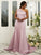 Sheath/Column Satin Lace One-Shoulder Sleeveless Sweep/Brush Train Bridesmaid Dresses CICIP0004972
