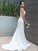 Sheath/Column Stretch Crepe Ruffles Straps Sleeveless Sweep/Brush Train Wedding Dresses CICIP0007023