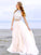 A-Line/Princess High Neck Tulle Beading Sleeveless Floor-Length Two Piece Dresses CICIP0004652