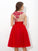 A-Line/Princess Sheer Neck Applique Sleeveless Short Net Cocktail Dresses CICIP0008500