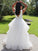 Ball Gown Organza Ruffles V-neck Sleeveless Floor-Length Wedding Dresses CICIP0006656