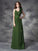 A-line/Princess V-neck Hand-Made Flower Sleeveless Long Chiffon Bridesmaid Dresses CICIP0005771