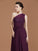 A-line/Princess One-Shoulder Lace Chiffon Sleeveless Floor-Length Bridesmaid Dresses CICIP0005725