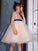 A-Line/Princess Tulle Sash/Ribbon/Belt Scoop Short Sleeves Knee-Length Flower Girl Dresses CICIP0007482