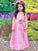 A-Line/Princess Lace Sash/Ribbon/Belt Scoop Sleeveless Ankle-Length Flower Girl Dresses CICIP0007494